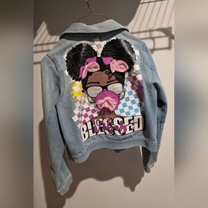 Kids Denim Jacket with Graphic Design